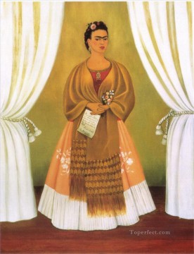 Frida Kahlo Painting - Autorretrato Dedicado a León Trotsky Entre las cortinas feminismo Frida Kahlo